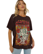 Lainey Wilson Call A Cowboy Oversized Graphic T-Shirt in Mole