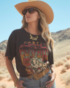 Lainey Wilson Call A Cowboy Oversized Graphic T-Shirt in Mole