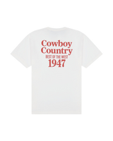 The Wrangler Mens Cowboy Country Vintage T-Shirt in Worn White