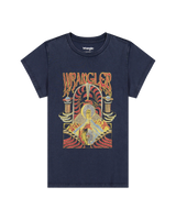 The Wrangler Womens Shrunken Band T-Shirt in Navy