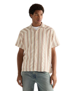 Resort Shirt in Tan Ruby Wine