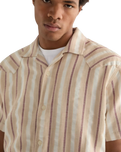 Resort Shirt in Tan Ruby Wine