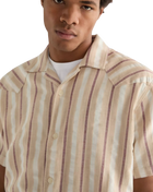 Resort Shirt in Tan Ruby Wine