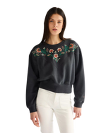 Embrodiered Sweatshirt in Faded Black