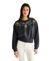 Embrodiered Sweatshirt in Faded Black