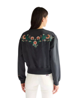Embrodiered Sweatshirt in Faded Black