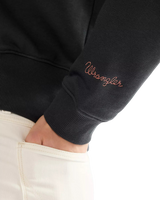 Embrodiered Sweatshirt in Faded Black