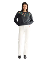 Embrodiered Sweatshirt in Faded Black