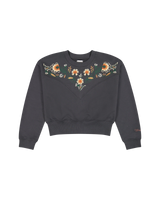 The Wrangler Womens Embrodiered Sweatshirt in Faded Black