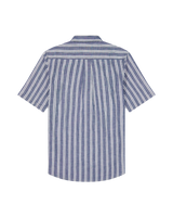 The Wrangler Mens Chambray Shirt in Dark Stripe