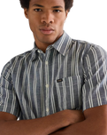 Chambray Shirt in Dark Stripe