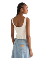 Pleated Corset Top in Worn White