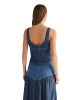 Pleated Corset Top in Lone Rider