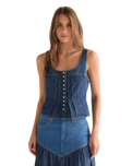 Pleated Corset Top in Lone Rider