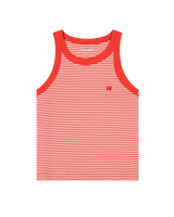 The Wrangler Womens Ringer Vest in Flame Scarlet