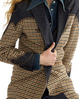 The Wrangler Womens Houndstooth Blazer in Rinse