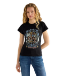 The Wrangler Womens Shrunken Band T-Shirt in Black Beauty