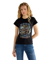 The Wrangler Womens Shrunken Band T-Shirt in Black Beauty