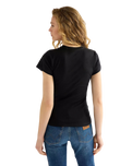 The Wrangler Womens Shrunken Band T-Shirt in Black Beauty