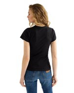 The Wrangler Womens Shrunken Band T-Shirt in Black Beauty