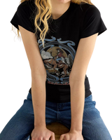 The Wrangler Womens Shrunken Band T-Shirt in Black Beauty