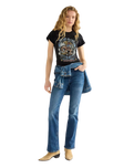 The Wrangler Womens Shrunken Band T-Shirt in Black Beauty