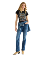 The Wrangler Womens Shrunken Band T-Shirt in Black Beauty