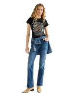 The Wrangler Womens Shrunken Band T-Shirt in Black Beauty