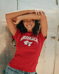Shrunken Band T-Shirt in Chili Pepper