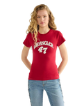 The Wrangler Womens Shrunken Band T-Shirt in Chili Pepper
