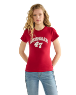 The Wrangler Womens Shrunken Band T-Shirt in Chili Pepper