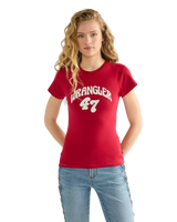 The Wrangler Womens Shrunken Band T-Shirt in Chili Pepper