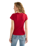 The Wrangler Womens Shrunken Band T-Shirt in Chili Pepper