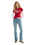 The Wrangler Womens Shrunken Band T-Shirt in Chili Pepper