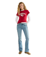 The Wrangler Womens Shrunken Band T-Shirt in Chili Pepper