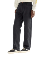 The Wrangler Mens Relaxed Carpenter Double Knee Trousers in Jet Black