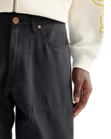 The Wrangler Mens Relaxed Carpenter Double Knee Trousers in Jet Black