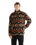 Sherpa Fleece Jacket in Aztec Chocolate Torte