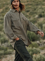 Oversized Western Shirt in Mojave Heather