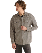 The Wrangler Mens Oversized Western Shirt in Mojave Heather