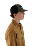 The Kavu Mens Above Standard Trucker Cap in Olive Topo