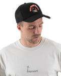 The Salt Water Seeker Mens Embroidered Foam Trucker Cap in Black