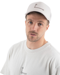 The Salt Water Seeker Mens Embroidered Foam Trucker Cap in Bone