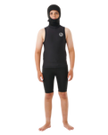 The Rip Curl Flashbomb Polypro Hooded Vest in Black