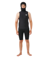 The Rip Curl Flashbomb Polypro Hooded Vest in Black