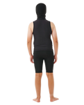 The Rip Curl Flashbomb Polypro Hooded Vest in Black