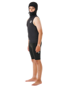 The Rip Curl Flashbomb Polypro Hooded Vest in Black