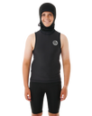 The Rip Curl Flashbomb Polypro Hooded Vest in Black