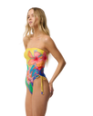 The Rip Curl Womens Farm Rio Bliss Bandeau One Piece Swimsuit in Yellow