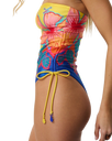 The Rip Curl Womens Farm Rio Bliss Bandeau One Piece Swimsuit in Yellow